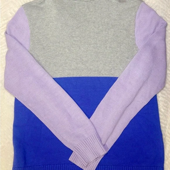 J. Crew Women's Cowl Neck Sweater - Gray, Blue, and Purple Size Medium - Picture 3 of 3